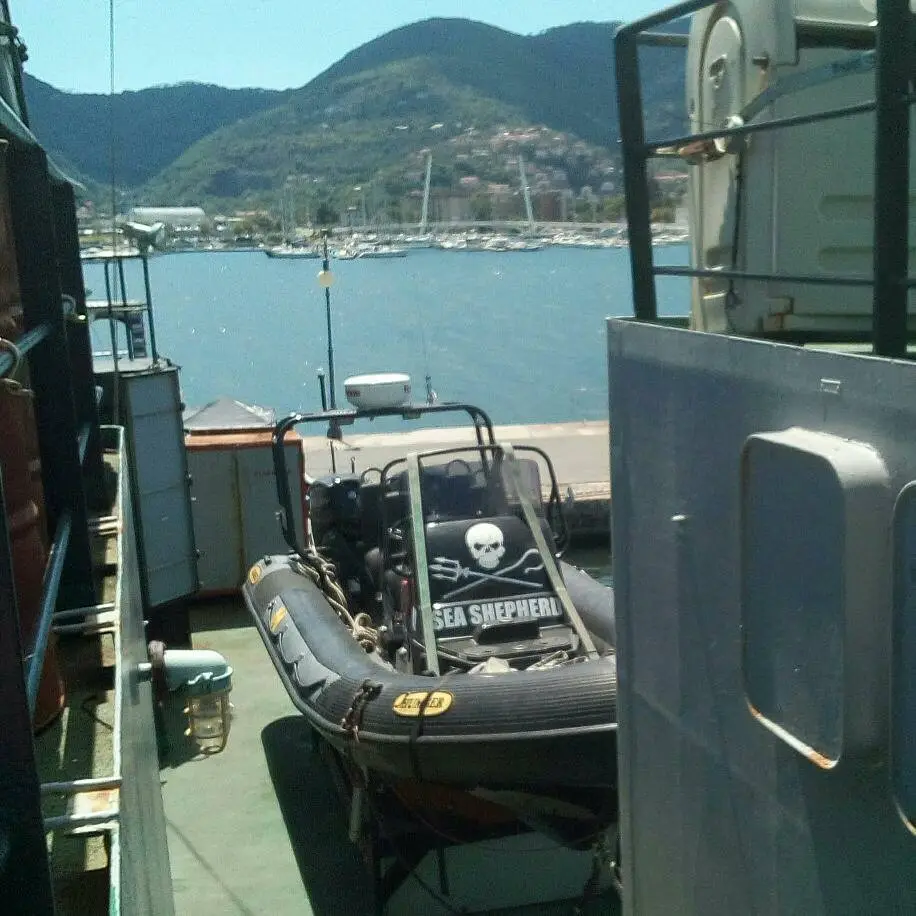 Uno dei gommoni in dotazione alla Sea Sepheard