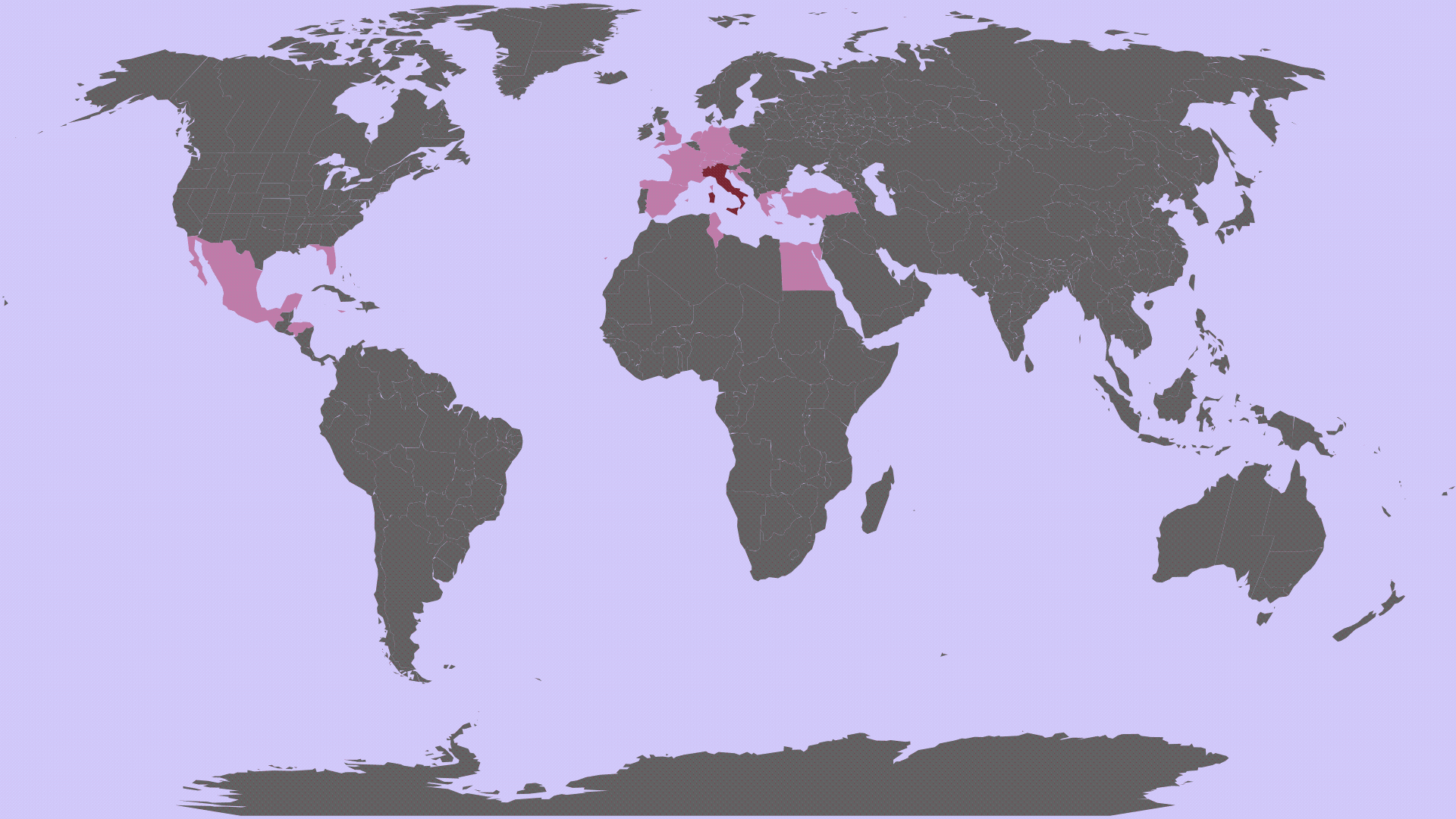 La mia mappa dei paesi visitati